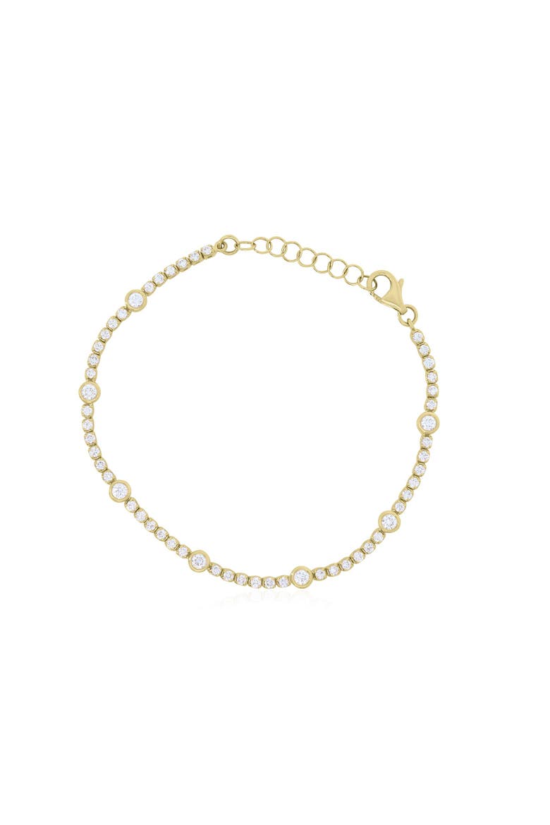 Lab Grown Diamond Bezel Station Tennis Bracelet, Main, color, 14K Yellow Gold