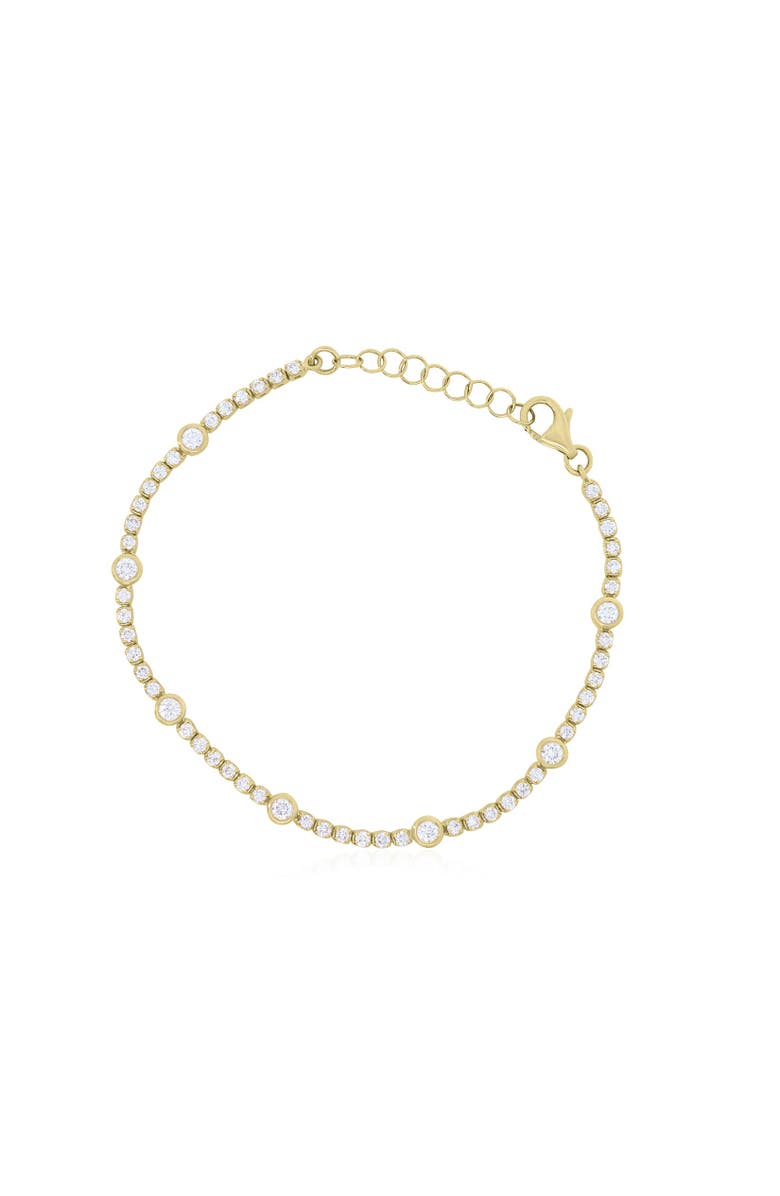 The Lovery Fine Jewelry Lab Grown Diamond Bezel Station Tennis Bracelet, Main, color, 14K Yellow Gold