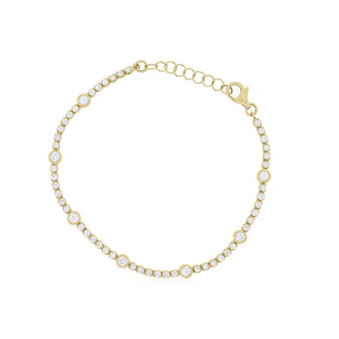 Lab Grown Diamond Bezel Station Tennis Bracelet