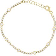 The Lovery Fine Jewelry Lab Grown Diamond Bezel Station Tennis Bracelet