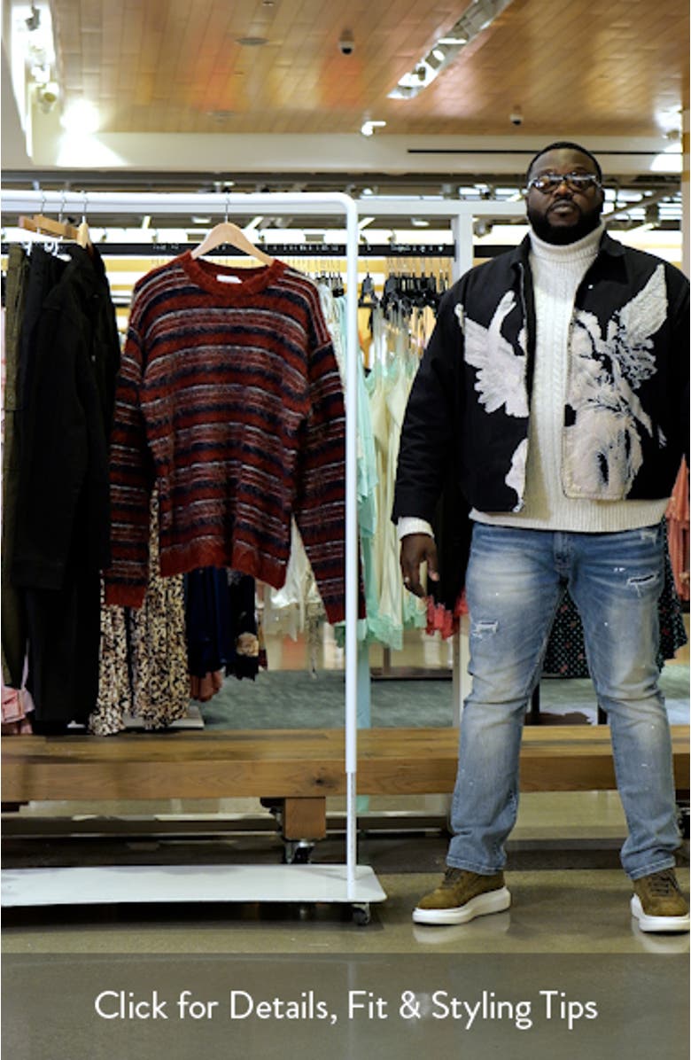 Oversize Stripe Crewneck Sweater, sales video thumbnail