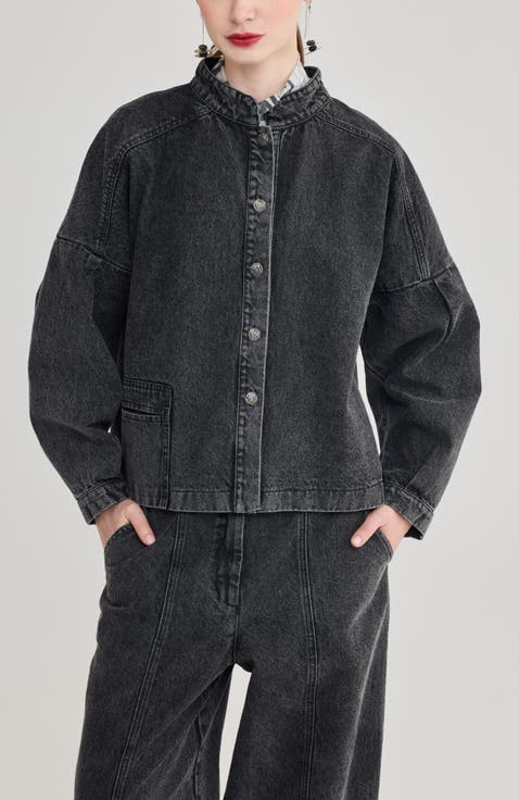 Cleo Pleated Denim Jacket