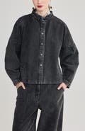 LUUKAA Cleo Pleated Denim Jacket