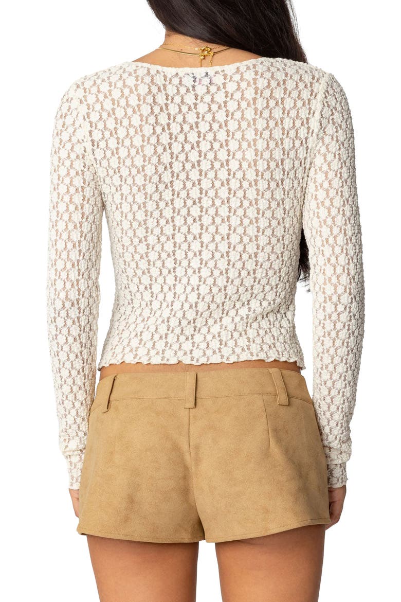 Laila Long Sleeve Lace Top, Alternate, color, CREAM