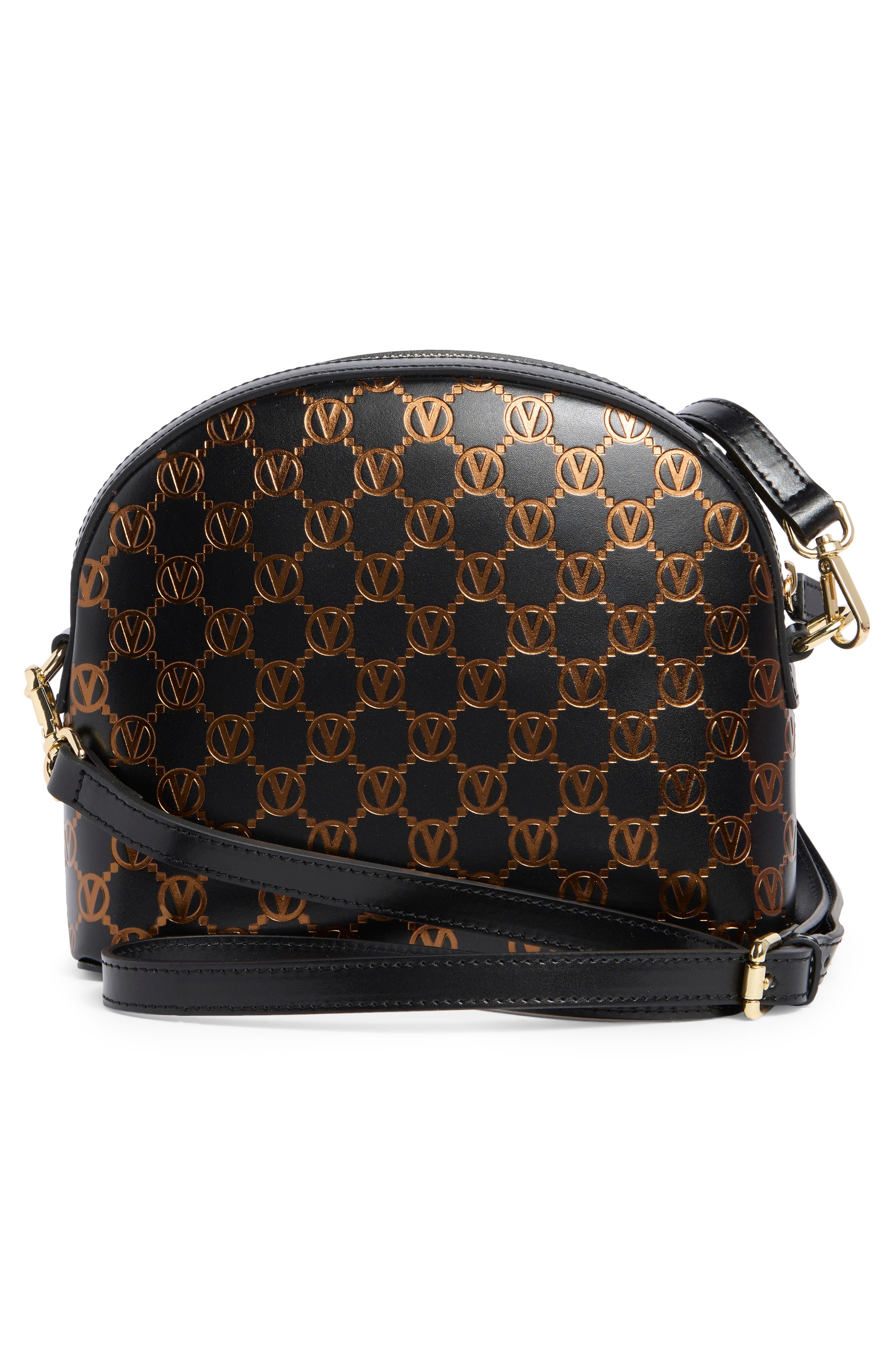 VALENTINO BY MARIO VALENTINO Diana Monogram Leather Crossbody Bag, Alternate, color, Black