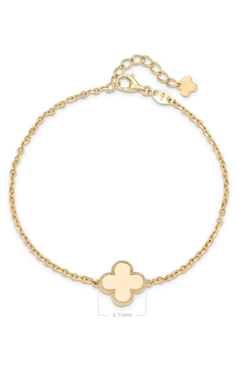 DEVATA Clover Charm Chain Bracelet in 14K Gold, Alternate, color, Yellow Gold