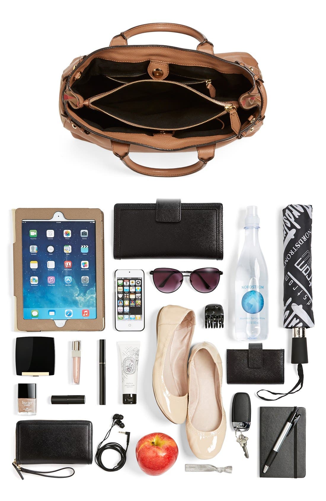 'Medium Banner' Leather Tote, Alternate, color, DARK SAND