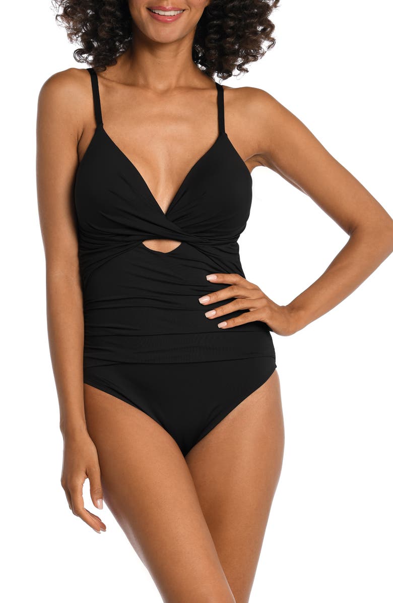 La Blanca Island Goddess Twist Keyhole One-Piece Swimsuit, Main, color, 