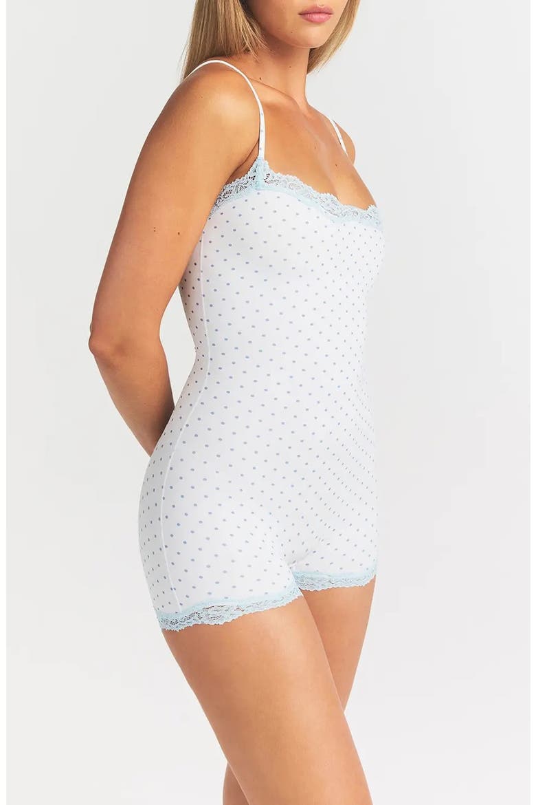 Fits Eveyrbody Lace Romper, Alternate, color, SLATE PIN DOT PRINT