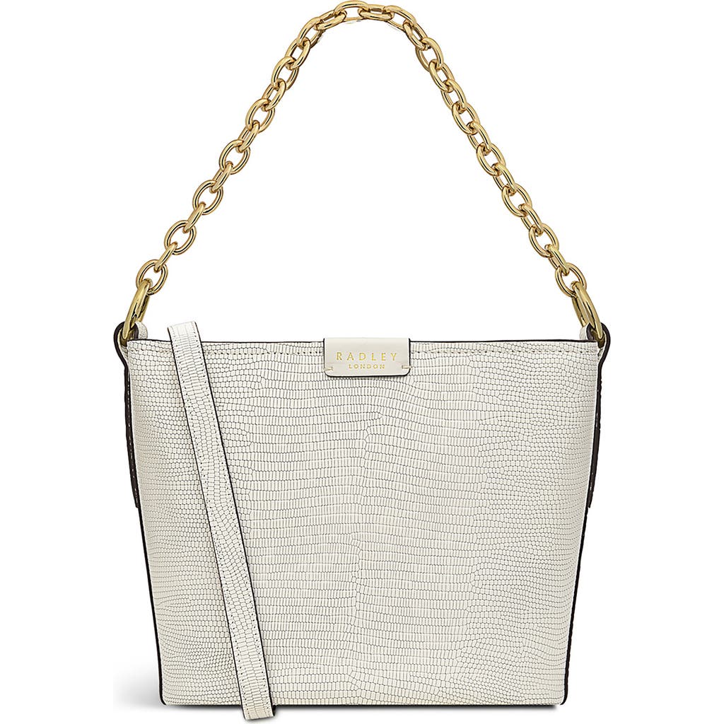 Radley London Petticoat Hill Lizard Embossed Shoulder Bag In Chalk