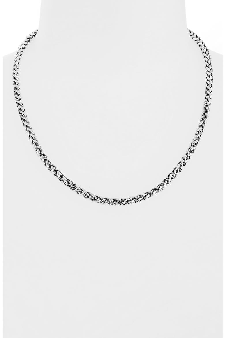 Wheat Chain Necklace, Alternate, color, SILVER