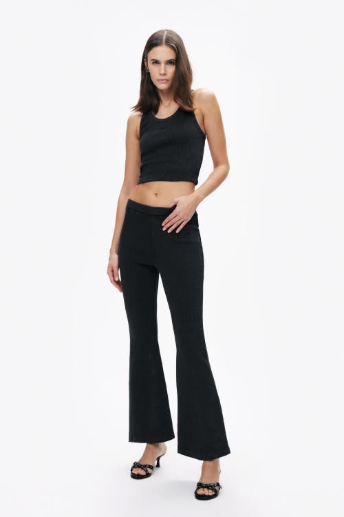 Nocturne Ribbed Flared Pants In Black