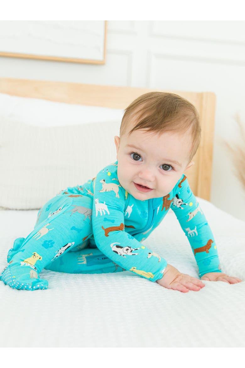 SoftSnooze Baby Boys One Piece Footie Pajamas, Alternate, color, Puppy Playtime