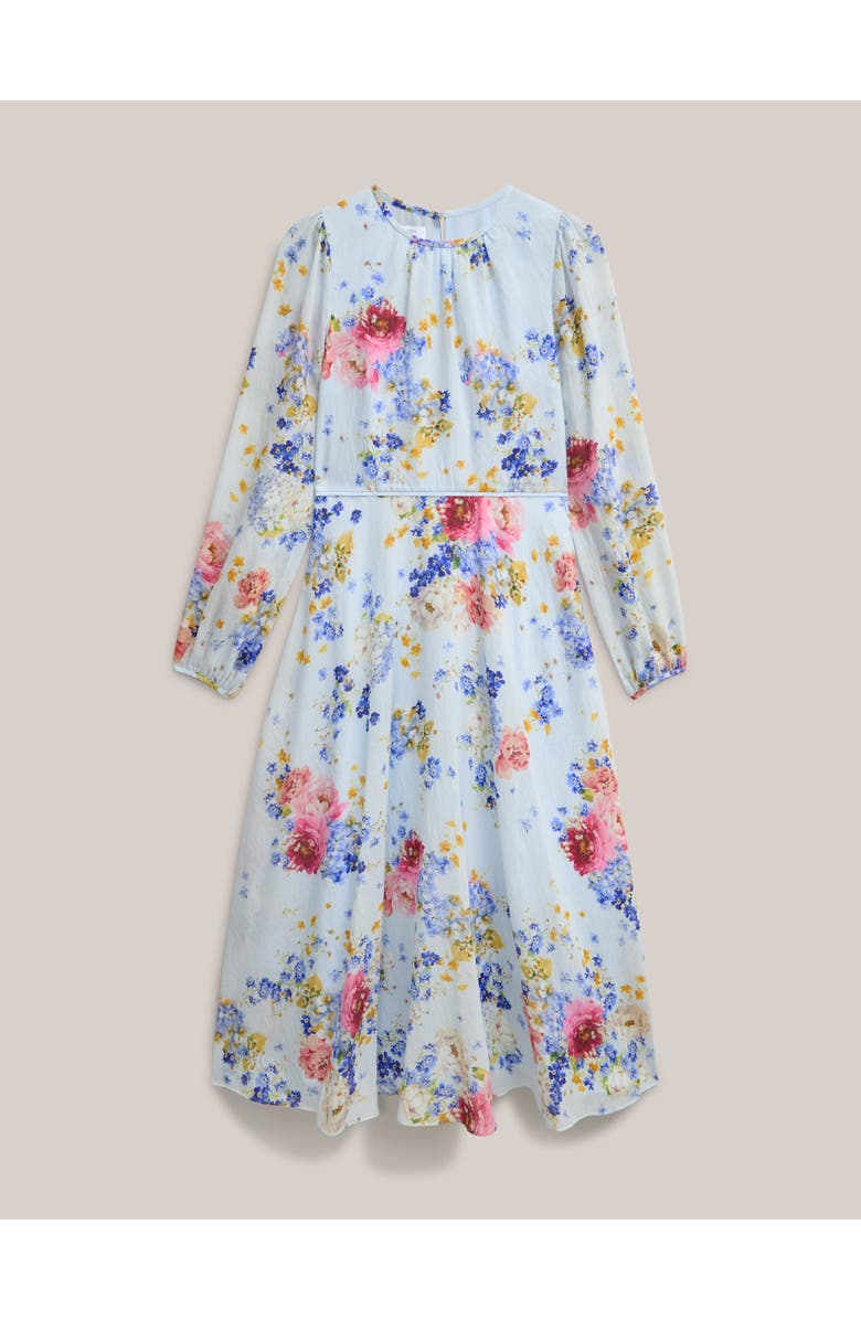 HOBBS LONDON Constance Floral Midi Dress, Alternate, color, Palebluemulti