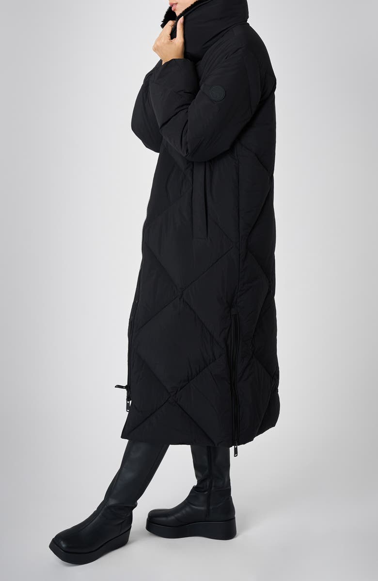 The Recycled Planet Company Dida Faux Fur Trim Water Repellent Down Puffer Coat, Alternate, color, Black