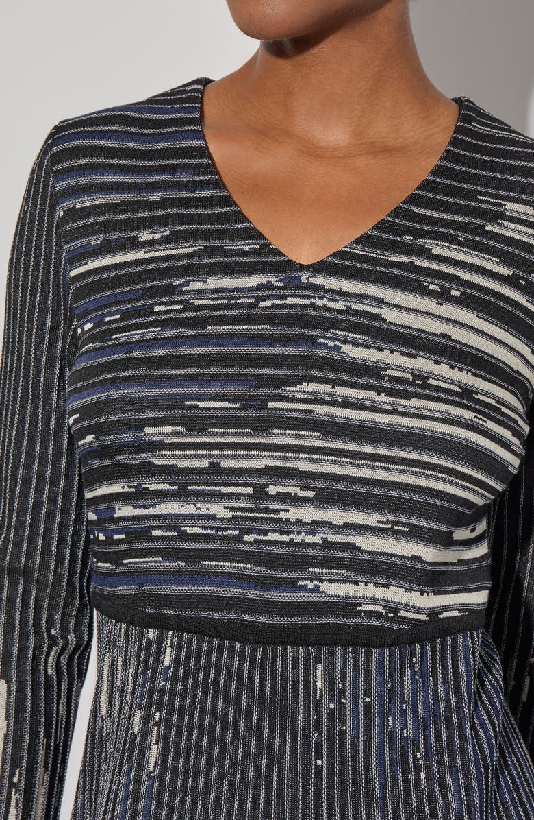 Ming Wang Stripe Jacquard Sweater Dress, Alternate, color, 