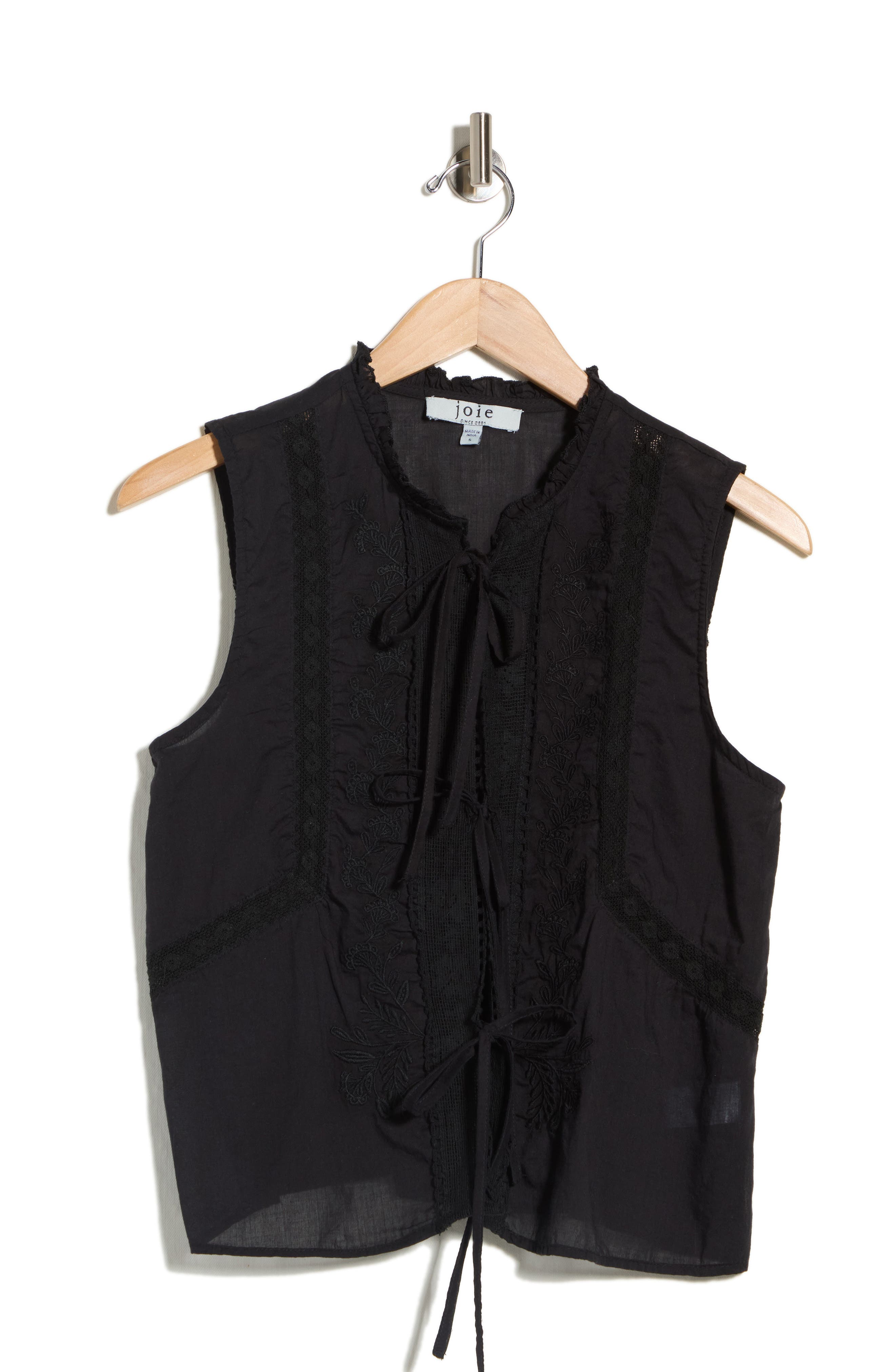 Joie Tie Front Sleeveless Cotton Top