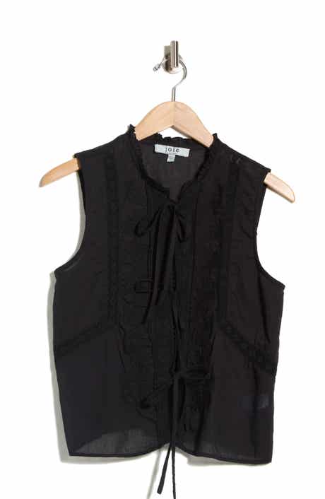 Joie Tie Front Sleeveless Cotton Top