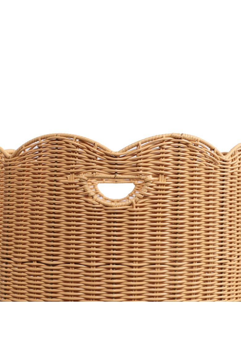 Maris Resin/Metal Scalloped Edge Nesting Storage Baskets with Handles, Alternate, color, Natural