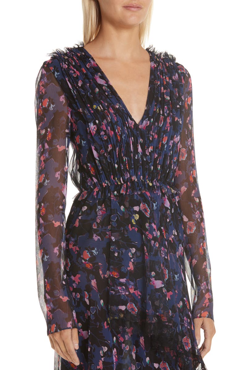 JASON WU Collection Print Silk Chiffon Midi Dress, Alternate, color,