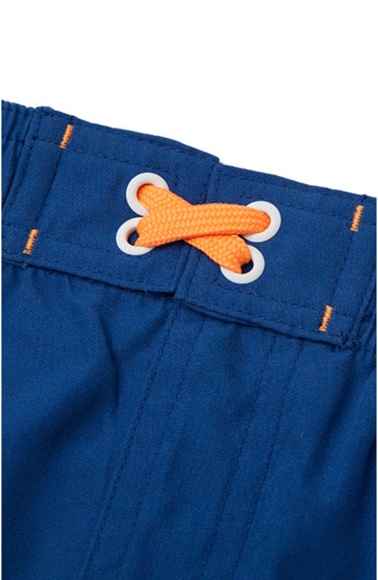 Rokka&Rolla Swim Trunks with Mesh Lining UPF 50+, Alternate, color, Blue Orange Shark