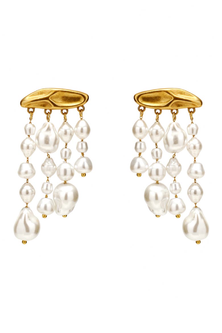 Shiva Imitation Pearl Drop Earrings, Main, color, PEARL