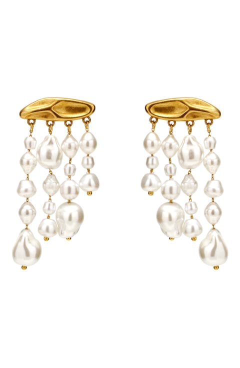 Shiva Imitation Pearl Drop Earrings