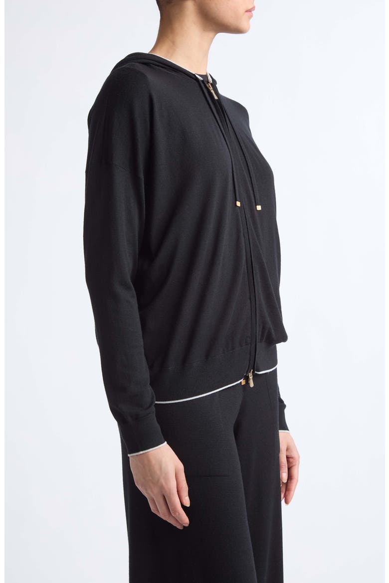 Tipped Merino Wool Zip Hoodie, Alternate, color, 22-75 BLK LT PRL GRY