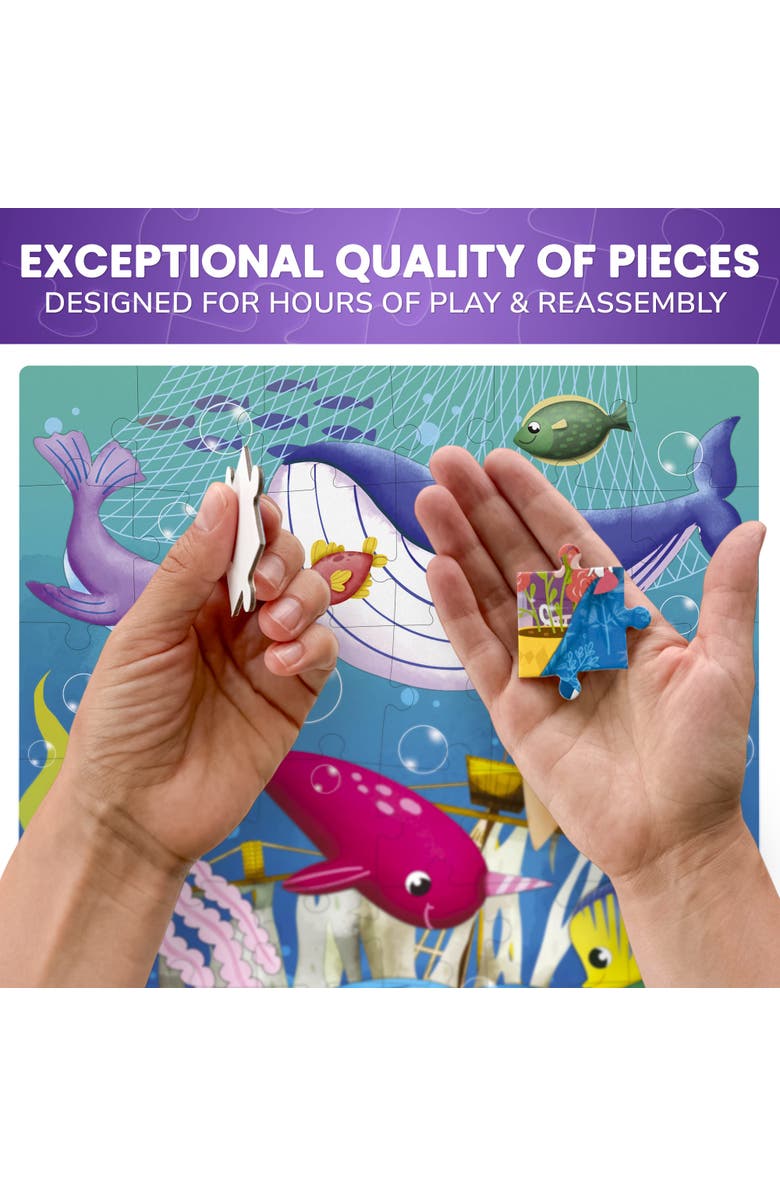 Quokka Shimmer & Animal Puzzle Set - 48 Piece Jigsaw Puzzles for Kids, Alternate, color, African, Amazon, Ocean