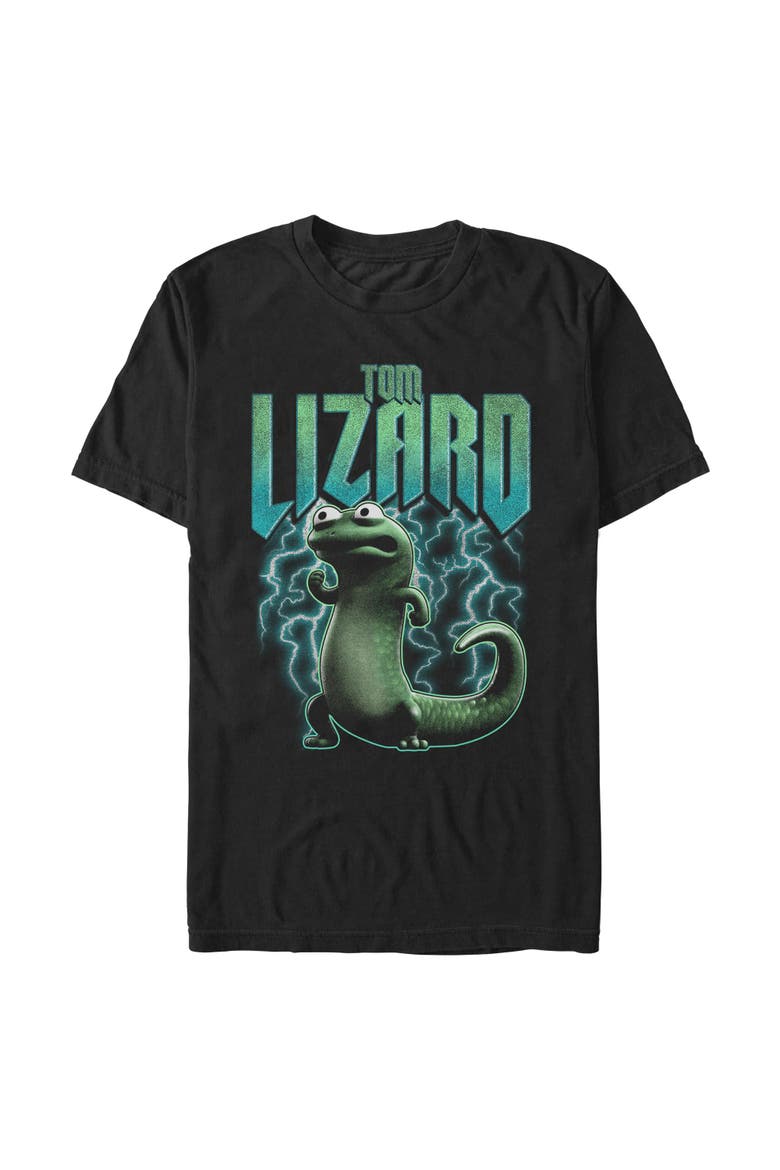 Men's Tom Lizard Electrifying Pose Short Sleeve Graphic T-Shirt, Main, color, Black