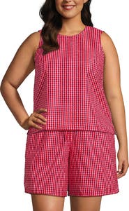 Lands' End Plus Size Seersucker Matchback Shell