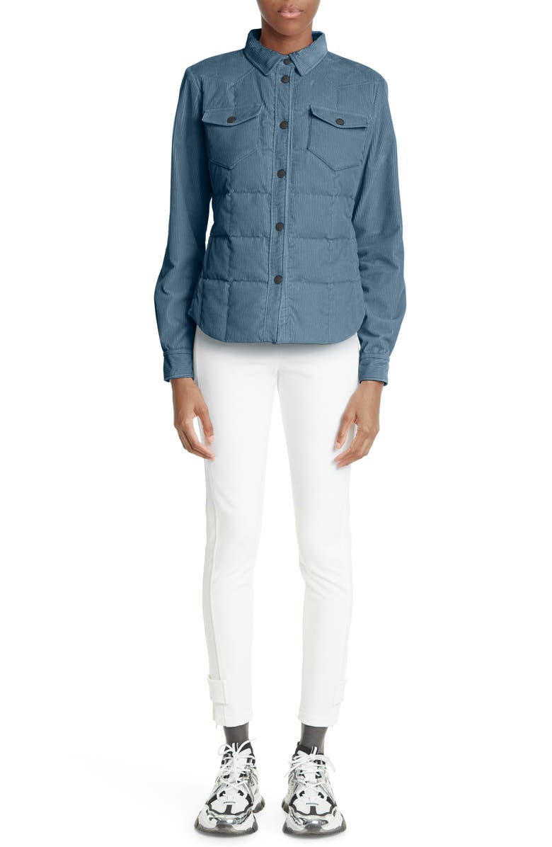 Moncler Grenoble Nangy Quilted Corduroy Down Shirt Jacket, Alternate, color,