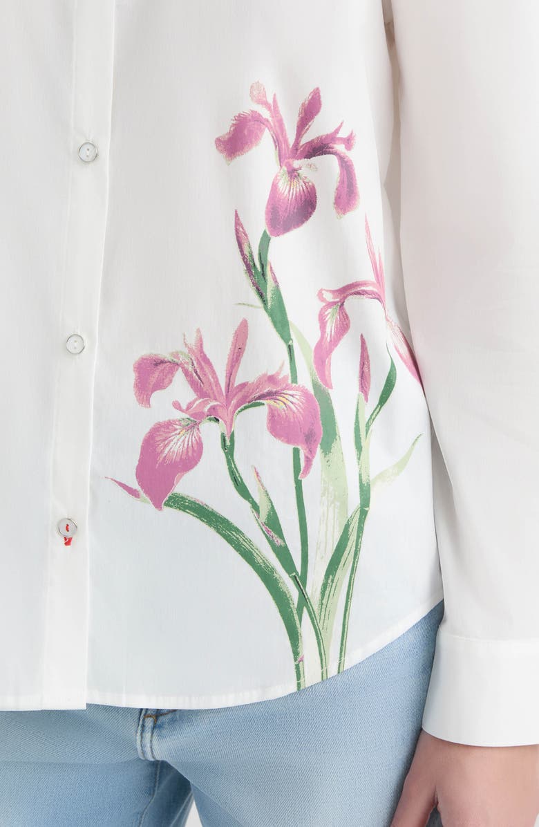 Hunter Print Crop Bubble Top, Alternate, color, Flower Stamp Print