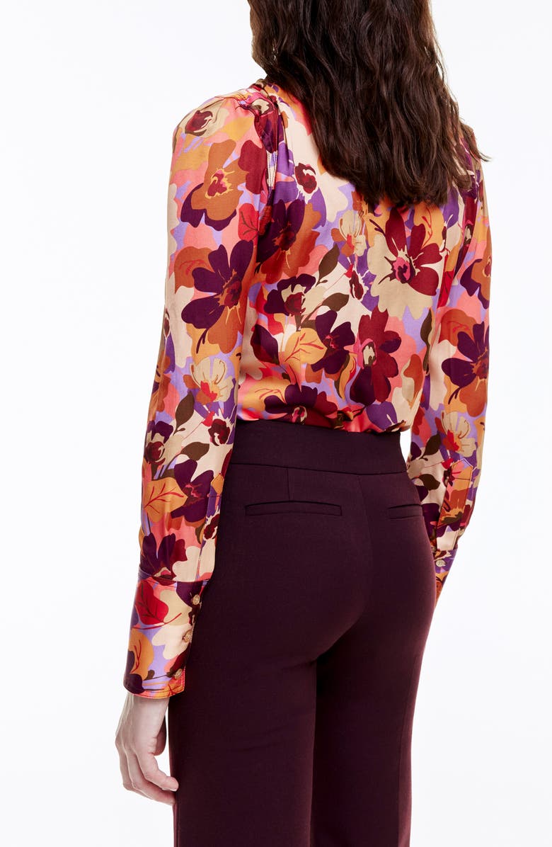 Smythe Floral Satin Button-Up Shirt, Alternate, color, Garnet Floral
