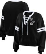 WEAR by Erin Andrews Women's WEAR by Erin Andrews Black Las Vegas Raiders Lace-Up Pullover Sweatshirt