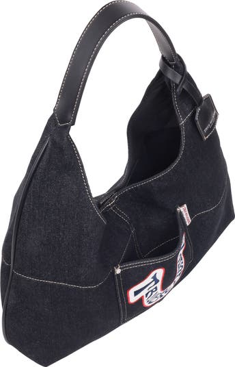 Retro Logo Denim Hobo Bag
