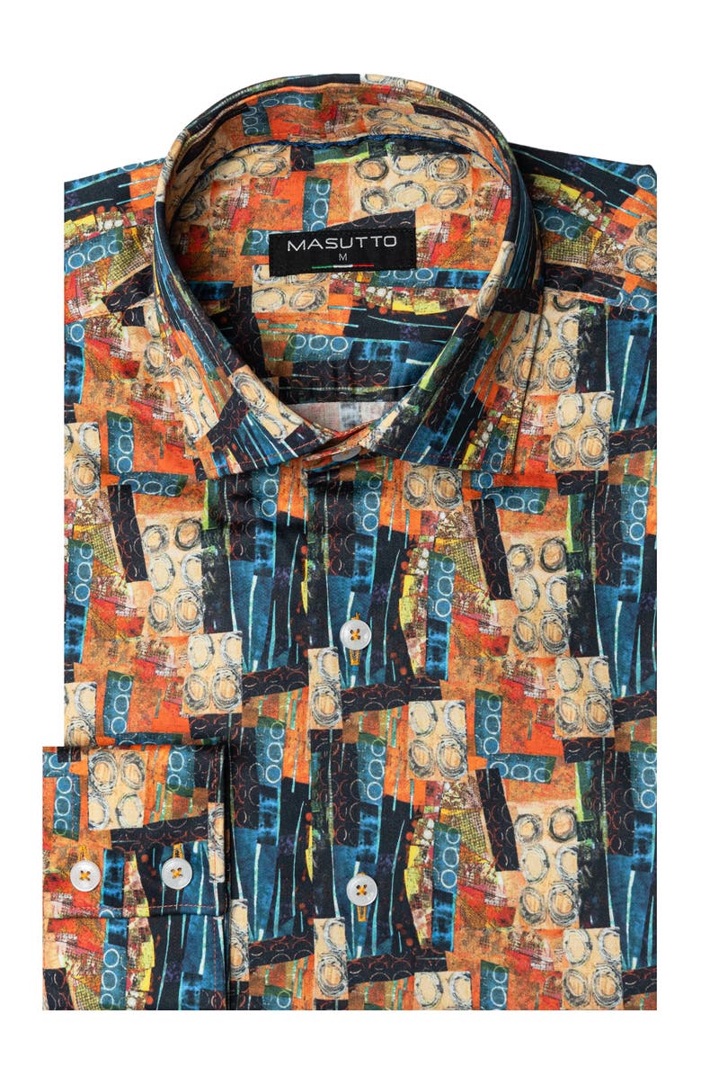 MASUTTO Memphis Print Button-Up Long Sleeve Shirt, Main, color, Multicolor