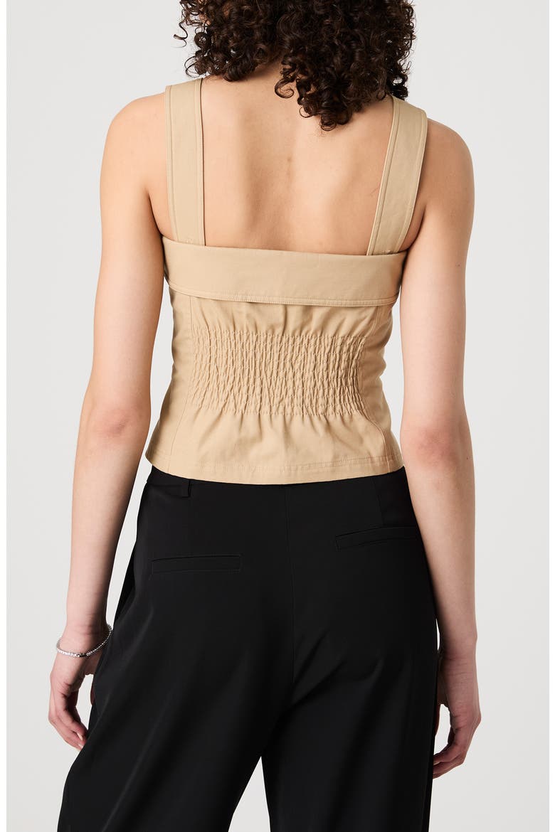 Double Breasted Cotton Top, Alternate, color, KHAKI