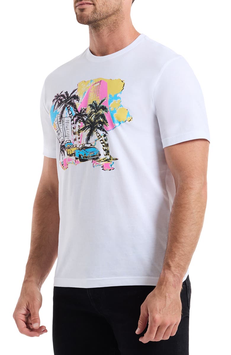 Robert Graham Tropical City Knit Graphic T-Shirt, Alternate, color, White