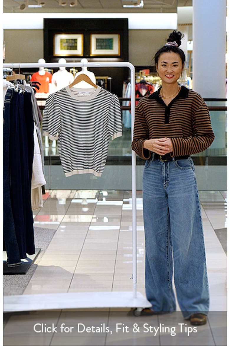 The Stripe Gather Crop Cotton & Modal Sweater video