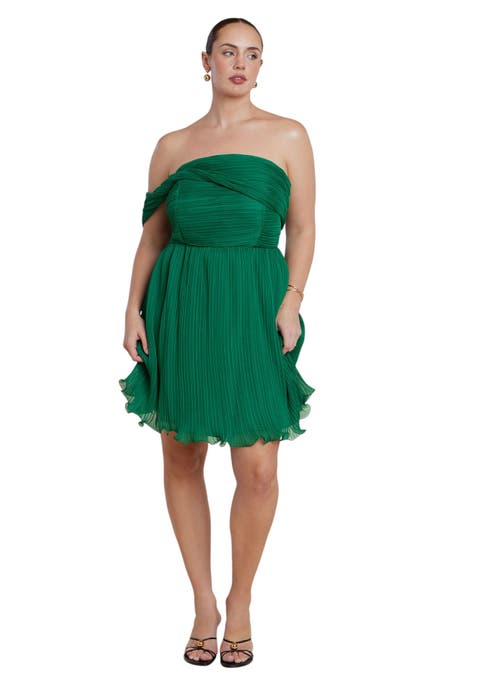 Strapless Mini Dress With Overlay (plus)