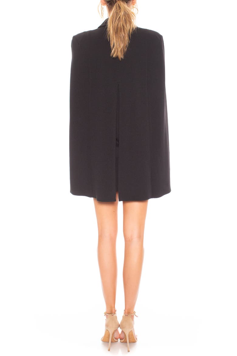 Boss Lady Cape Minidress, Alternate, color, BLACK
