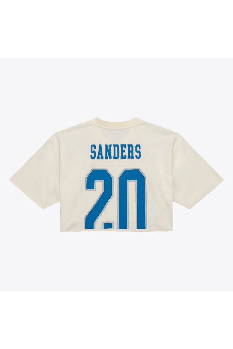 Women's Mitchell & Ness Barry Sanders Cream Detroit Lions Retired Player Cropped Fashion Jersey, Alternate, color, Cream