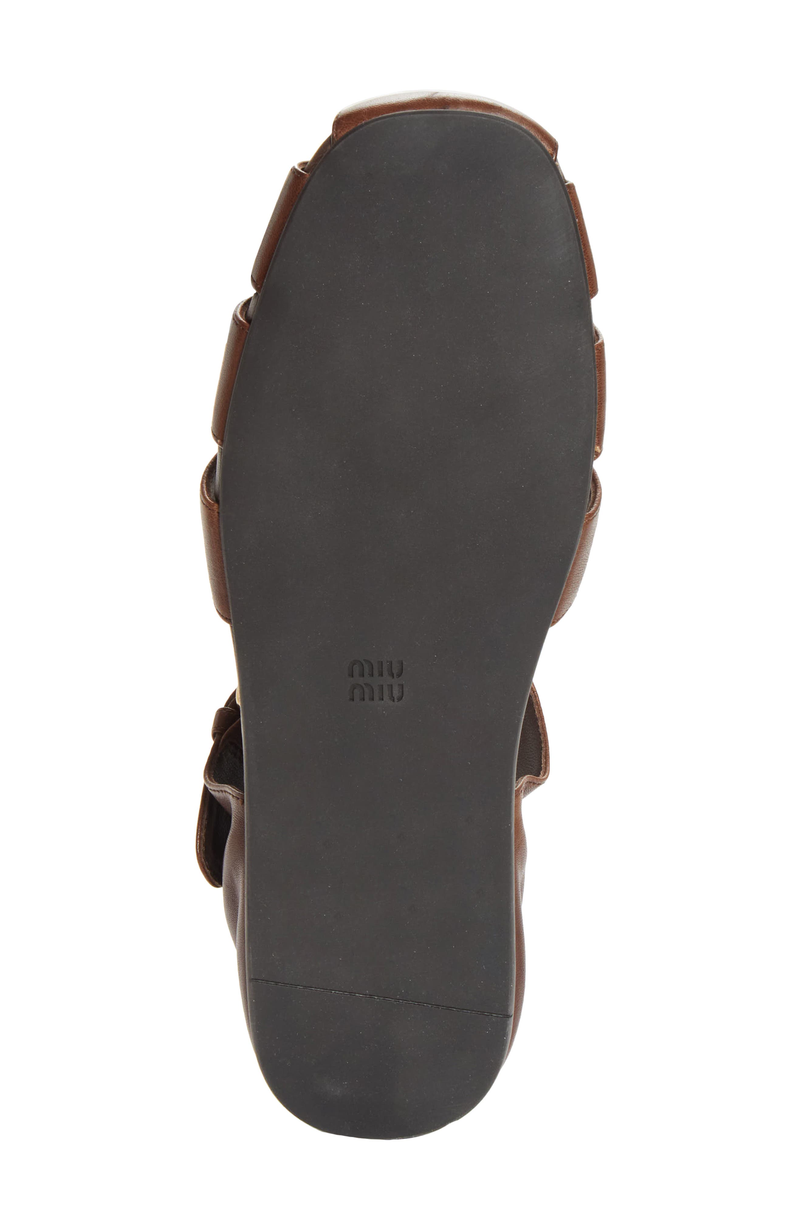 Miu Miu Ruches Fisherman Sandal, Alternate, color, 