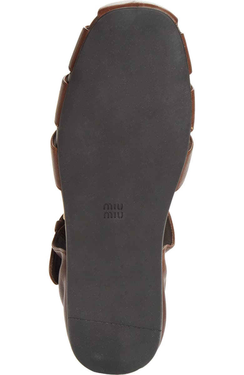 Miu Miu Ruches Fisherman Sandal, Alternate, color,