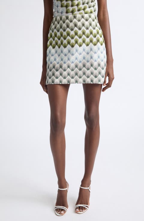 Metallic Jacquard Miniskirt