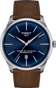 Tissot Chemin des Tourelles Powermatic 80 Leather Strap Watch, 42mm