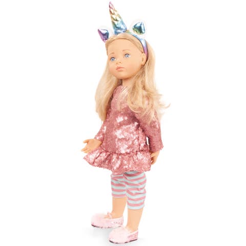 Happy Kidz Anna Unicorn - 19.5" Standing Poseable Doll, Kids 3+