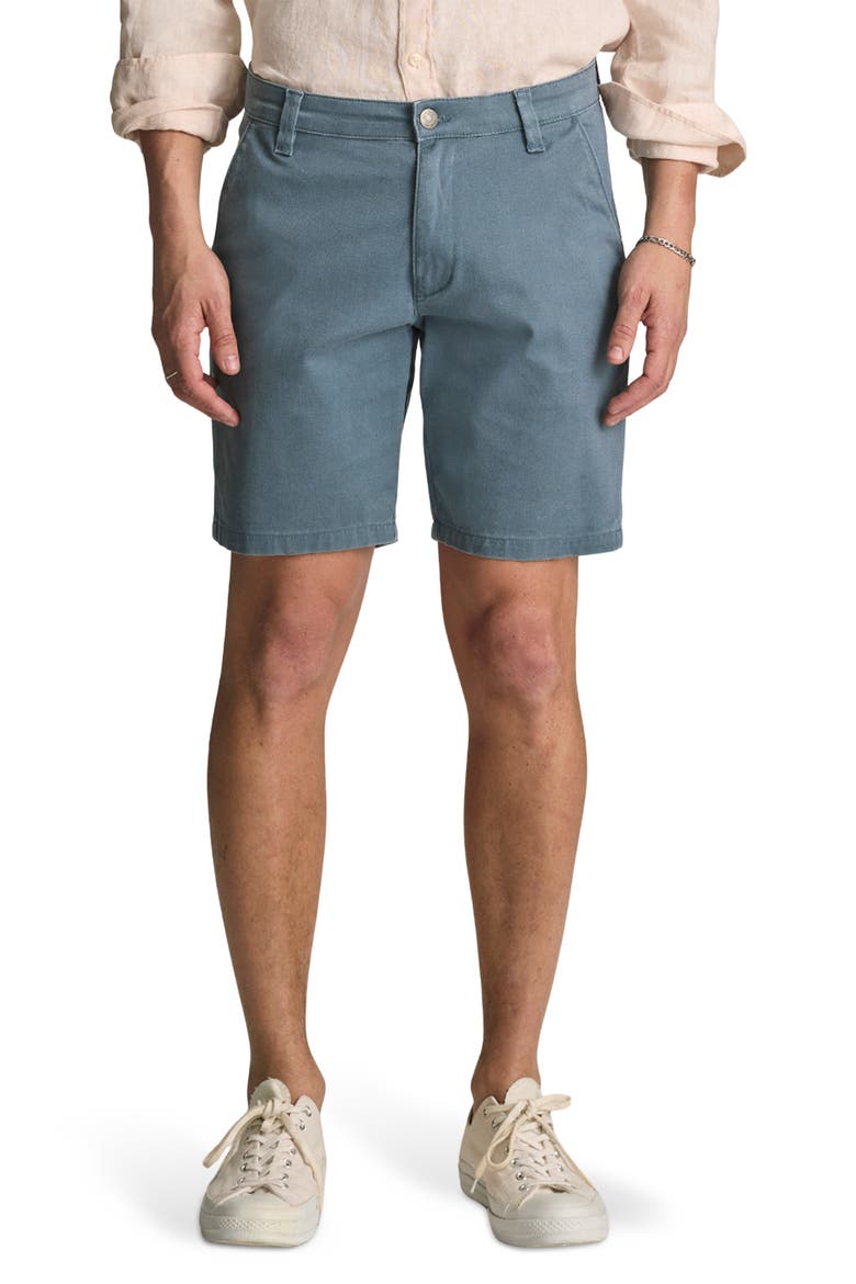 Noah Flat Front Stretch Twill Shorts, Main, color, FADED BLUE VINTAGE COLORED