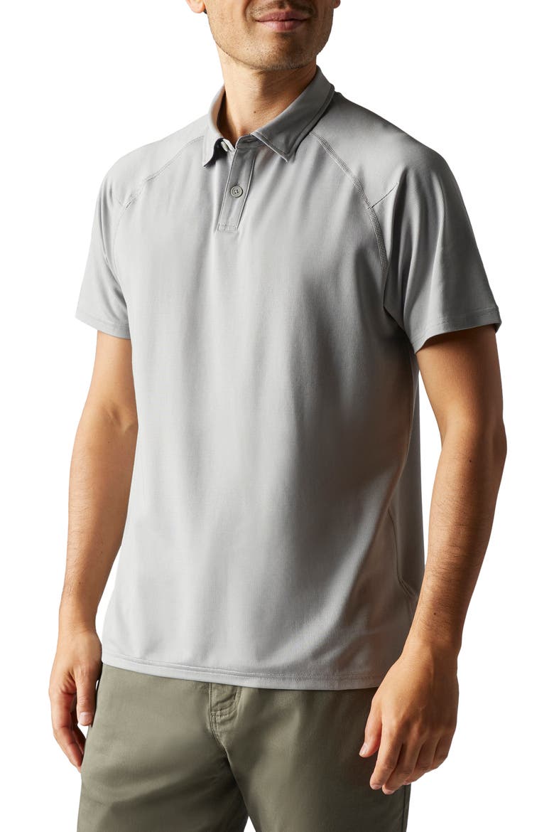 Delta Piqué Performance Polo, Main, color, GRIFFIN